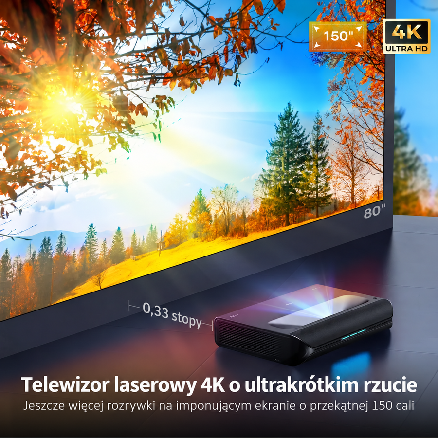 NexiGo Aurora Pro – projektor laserowy o ultrakrótkim rzucie