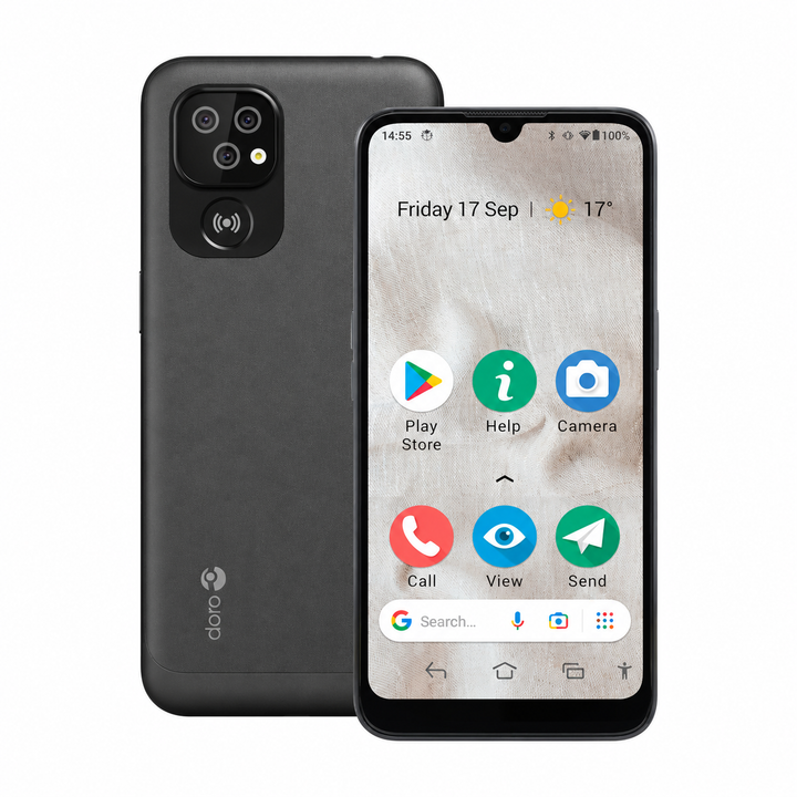 Doro 8100 – Einfaches 4G-Smartphone mit 32 GB, 6,1-Zoll-Display, EVA und Assistenz-Taste