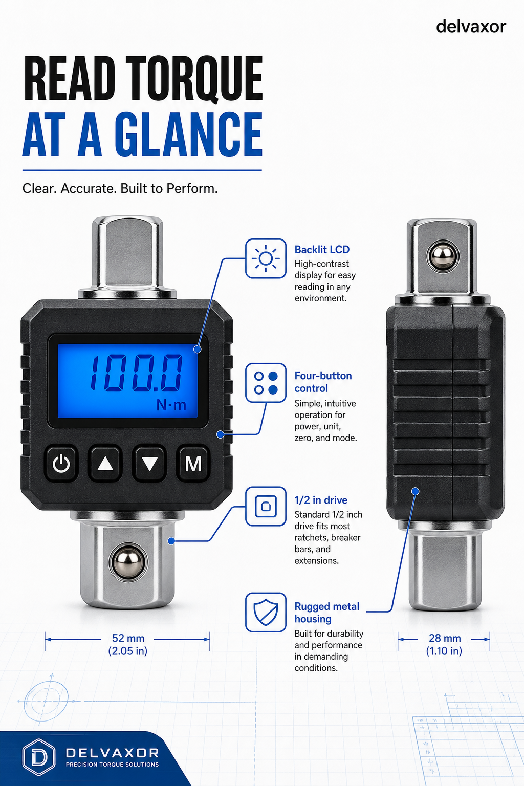 1/2-INCH DIGITAL TORQUE ADAPTER
