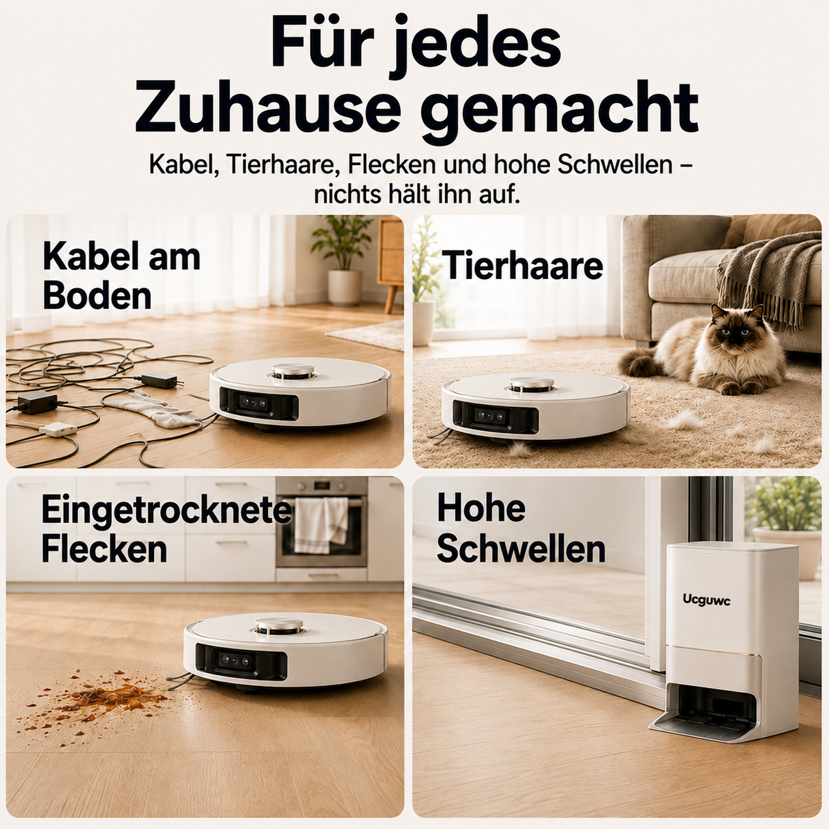 Ucguwc CleanBot X9 Pro – Smarter All-in-One-Saug- und Wischroboter mit Selbstreinigungsstation