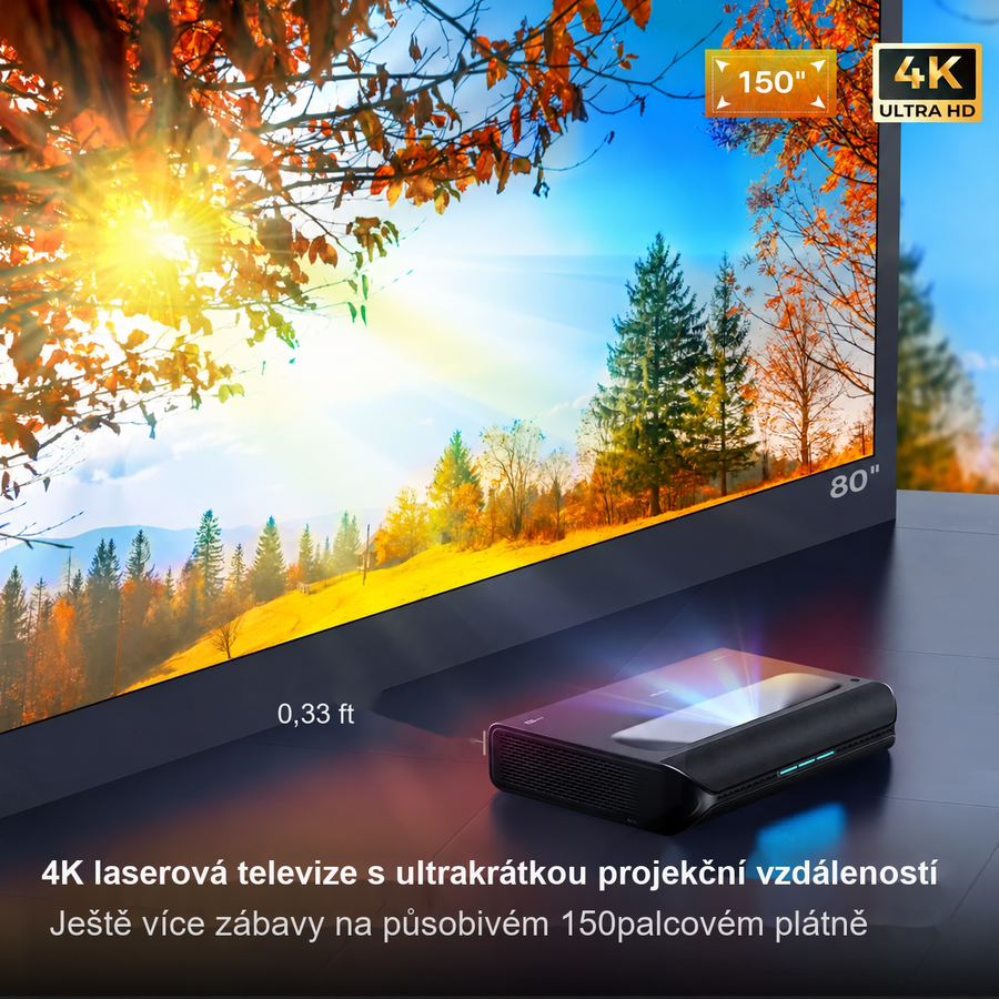 NexiGo Aurora Pro – 4K laserový projektor s ultrakrátkou projekční vzdáleností a Dolby Vision