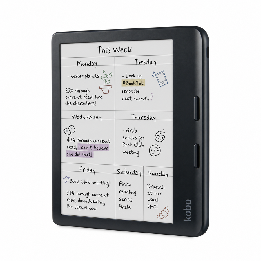 Kobo Libra Colour – 7-Zoll-Farb-E-Reader mit 32 GB, Blättertasten und ComfortLight PRO