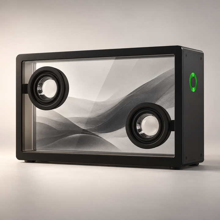 MORROR ART A2 – Bluetooth reproduktor s průhledným displejem