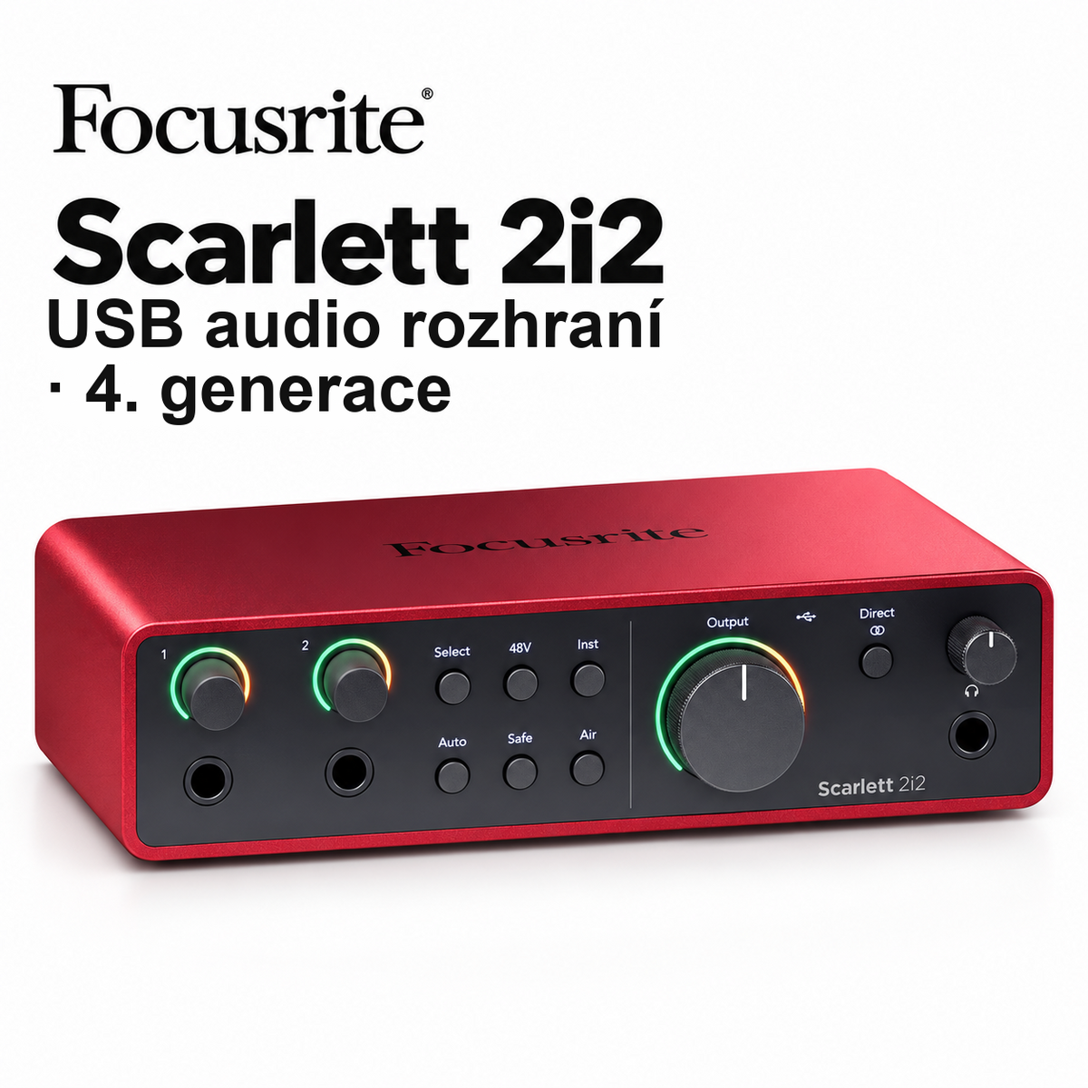 Focusrite Scarlett 2i2 4. generace – USB audio rozhraní s Auto Gain a Clip Safe